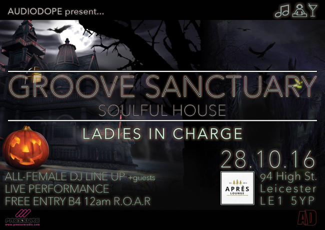 Ladies in Charge Groove Sanctuary 28-oct-16 flyer front