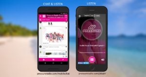 Pressure Radio Mobile chat and player apps